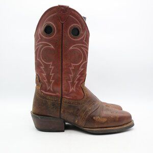 Justin Boots Men's Size 5 D Brown Square Toe Western Cowboy Leather Pull On 2521